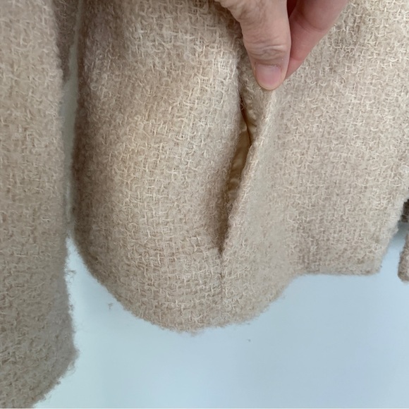 Eileen Fisher Wool Blend Boucle Weave Textured Cream Colored Blazer Size PL - Picture 4 of 7